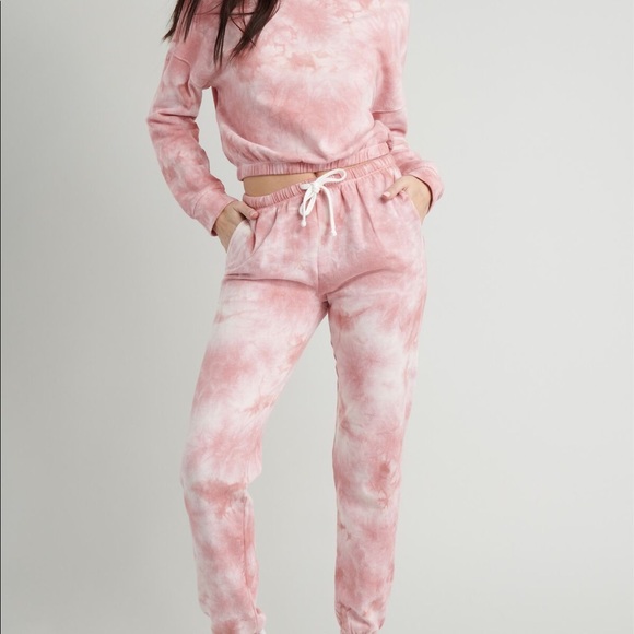 pink tie-dye sweat set - Picture 3 of 6